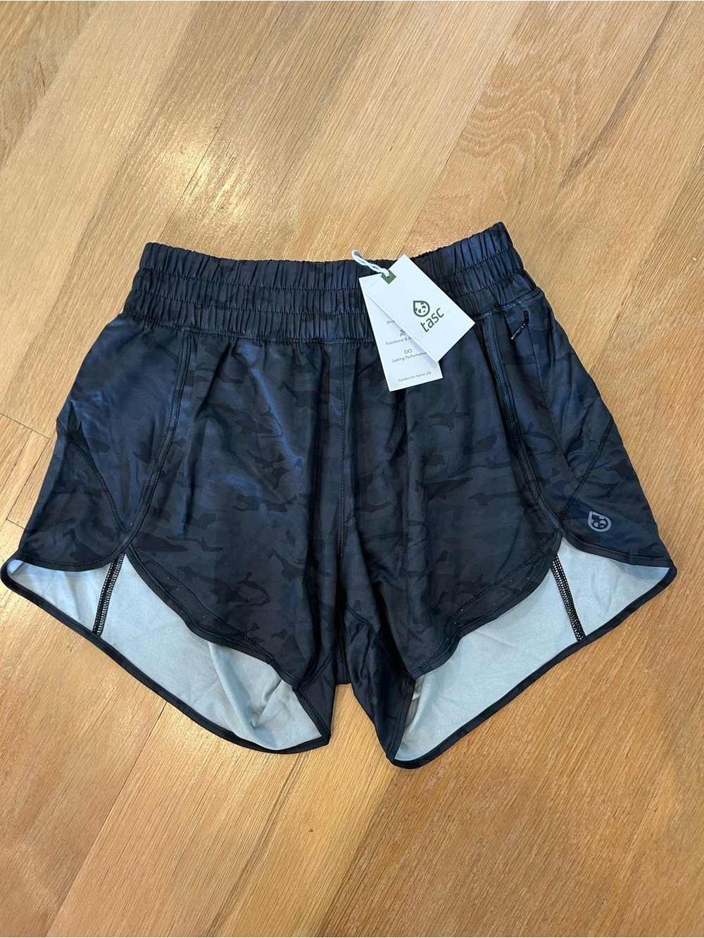 Tasc Performance Women's Black Camo Athletic Shorts